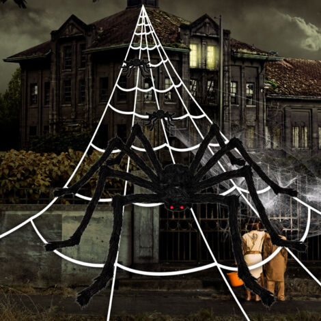 SWANEW Ragnatela 7M Puntelli Decorativi Giardino Casa Infestata Halloween Carnevale