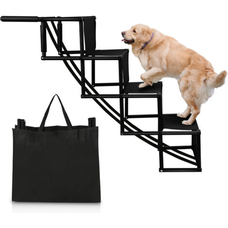 SWANEW Rampa per cani Scala pieghevole per cani Scala per animali domestici 4 gradini Rampa per cani