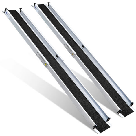 SWANEW Rampa per sedie a rotelle 183cm portatile in alluminio telescopico antiscivolo Lunghezza regolabile 300KG capacità
