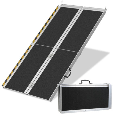 SWANEW Rampa per sedie a rotelle 2x portatile in alluminio superficie antiscivolo Rampa di accesso 270KG Capacità 152cm