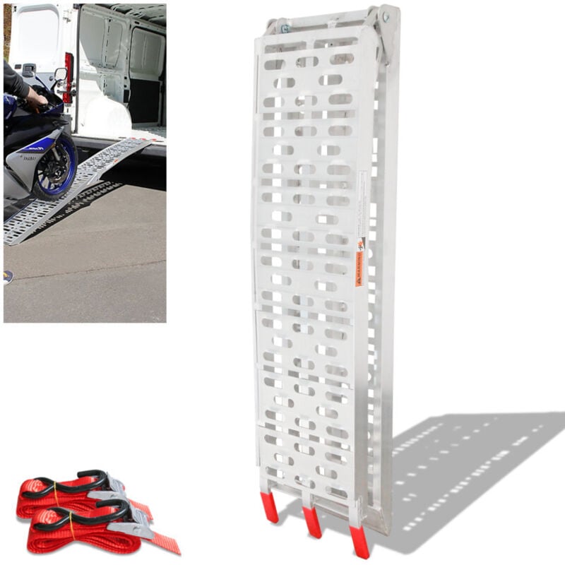 Rampe de chargement Rampe d'accès pliable Moto Voiture Aluminium jusqu'à 340kg