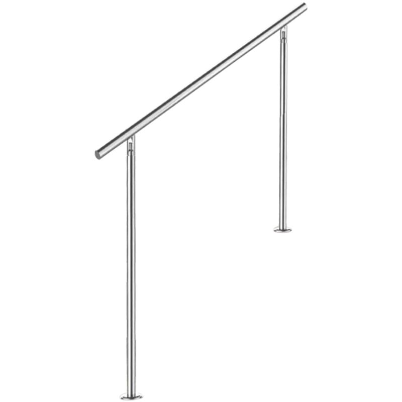 Rampe d'escalier extérieure en inox pour extérieur ensemble pour escaliers Balustrade Jardin Balcon(80 cm, 0 Barre transversales) - Swanew