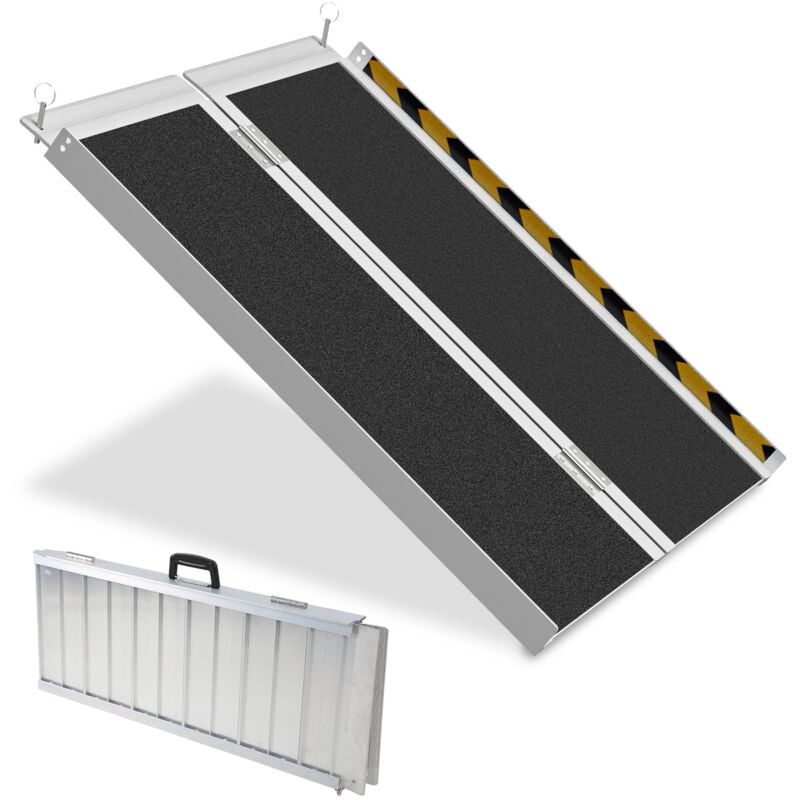 Rampe Fauteuil Roulant Rampe d'accès pliable Rampe en aluminium 2x, surface antidérapante Capacité 270KG 91cm