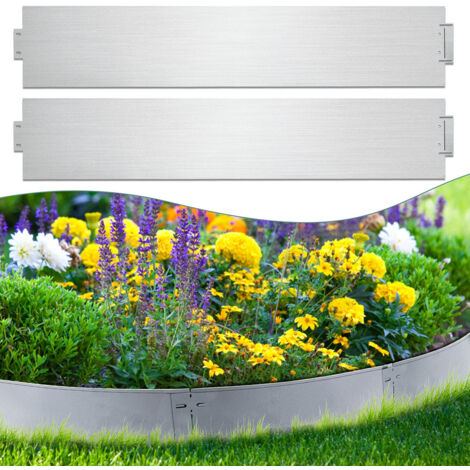 SWANEW Rasenkante Einfache Montage Profilkante Rasenborde Gartenpalisade Beetrand 100x18cm 30m