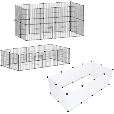 SWANEW Recinto da esterno Recinto a rete Playpen per conigli Playpen Gabbia per piccoli animali ruspanti Recinto Nero 110 x 110 x 47 cm