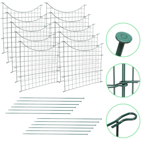 SWANEW Recinto dello stagno Recinto del giardino Porta del recinto del metallo a innesto 22pcs Porta del giardino