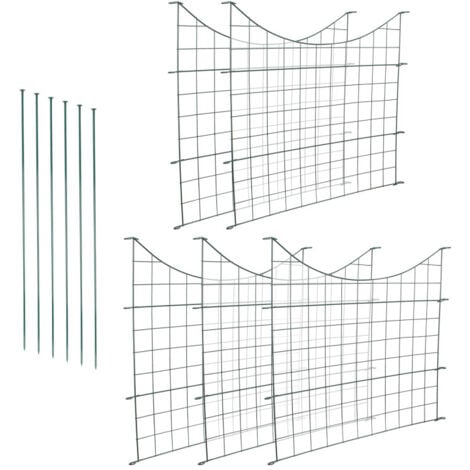 SWANEW Recinzione da giardino 11 pezzi recinzione in metallo verde. recinzione in rete. recinzione da giardino. recinzione da campeggio