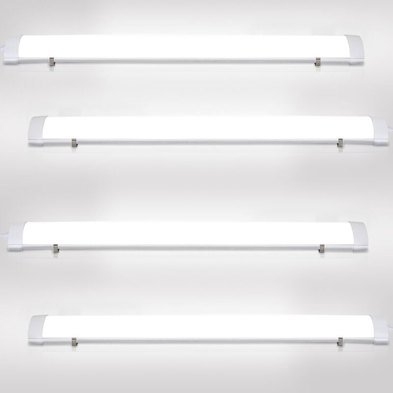 Réglette led étanche tubes led interconnectable traversante Blanc Neutre IP65 Plafonnier led pour locaux pièces humides 120cm 36W - Swanew