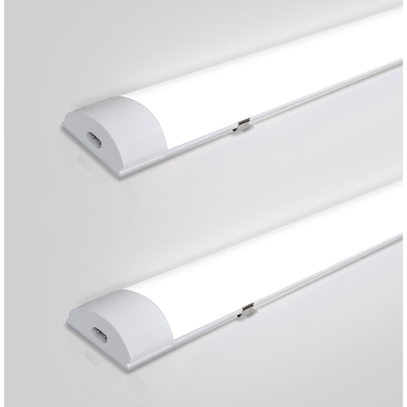 Réglette led étanche tubes led interconnectable traversante Blanc Neutre IP65 Plafonnier led pour locaux pièces humides 150cm 48W - Swanew
