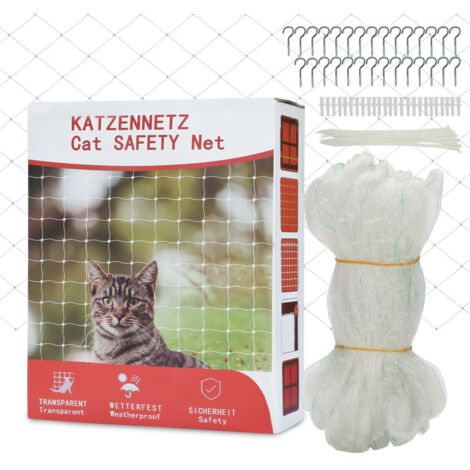 SWANEW Rete di sicurezza in nylon per balconi resistente ai raggi UV, trasparente 3x8m