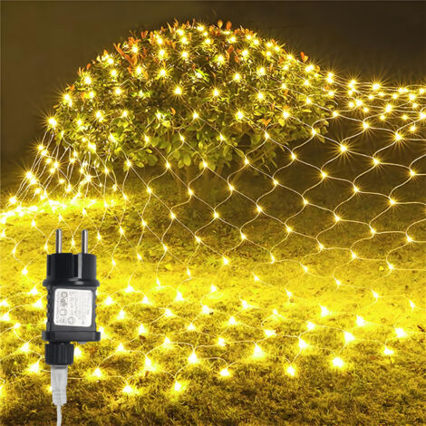 SWANEW Rete luminosa LED Catena luminosa con 8 modalità Tenda luminosa natalizia all'interno all'esterno 3x2M Bianco caldo