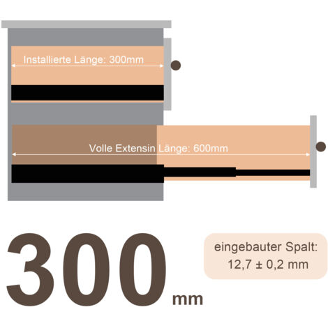 SWANEW Riloni del cassetto 10x estratti completi 300 mm Linee guida per il cassetto a sfera guidata 35 kg