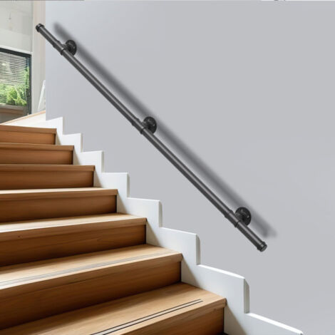 SWANEW Ringhiera per scale Corrimano antiscivolo in metallo acciaio zincato Ringhiera per scale in ghisa per uso interno esterno 150cm