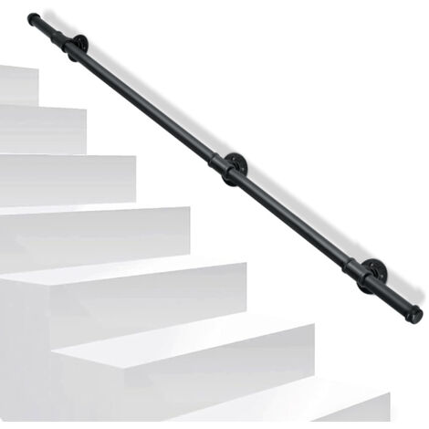 SWANEW Ringhiera per scale Corrimano antiscivolo in metallo acciaio zincato Ringhiera per scale in ghisa per uso interno esterno 150cm