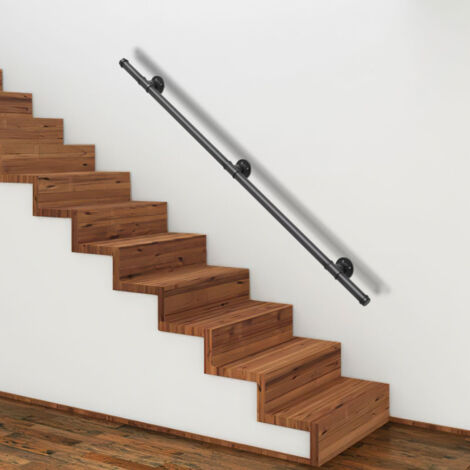 SWANEW Ringhiera per scale Corrimano antiscivolo in metallo acciaio zincato Ringhiera per scale in ghisa per uso interno esterno 150cm