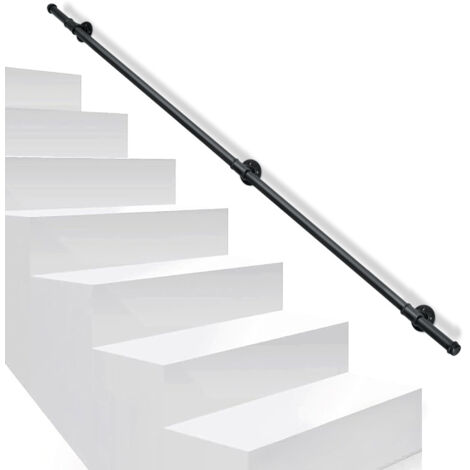 SWANEW Ringhiera per scale Corrimano antiscivolo in metallo acciaio zincato Ringhiera per scale in ghisa per uso interno esterno 200cm