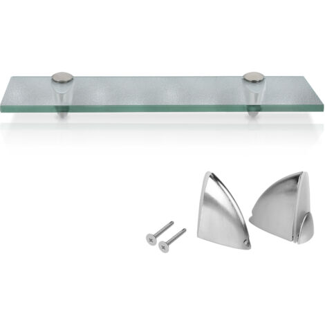 SWANEW Ripiano, Ripiano a parete, Ripiano in vetro, Contenitore in vetro satinato 60 x 10 cm