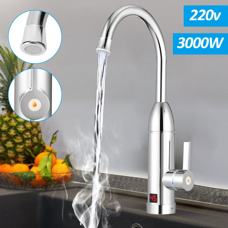 Swanew - Robinet Chauffe Eau Instantané Electrique 220V 3000W Robinet Chauffant De La Température led Pour Cuisine Salle De Bain