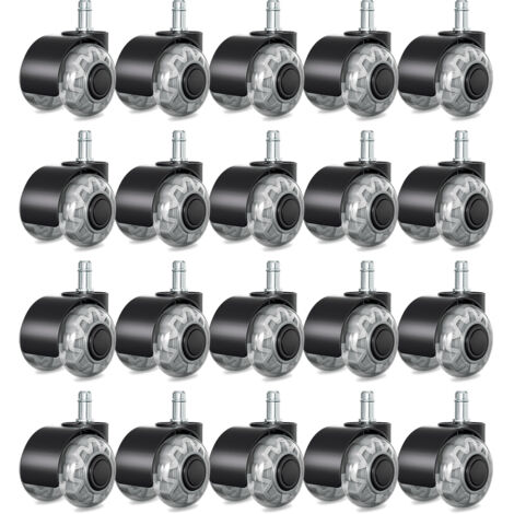 SWANEW Rotelle per sedie 20 pezzi Rotelle per sedie da ufficio Rotazione di 360 gradi contro i graffi Rotelle per sedie 11x22mm piacevoli e silenziose