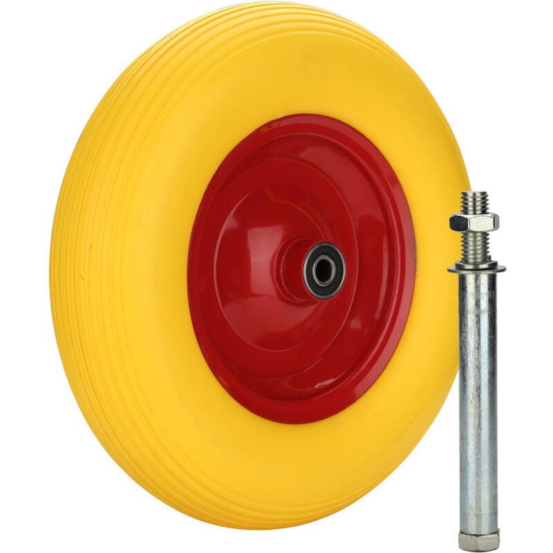 Roue de secours, roue de diable, jante en métal, caoutchouc plein 4.80 / 4.00-8 390 mm - Swanew