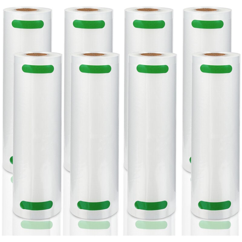 Swanew - Rouleaux sous vide,Sacs sous Vide Alimentaire 8 Rouleaux, 20 x 600 cm pour Appareil de Mise sous Vide, Réfrigérateur, Réutilisable