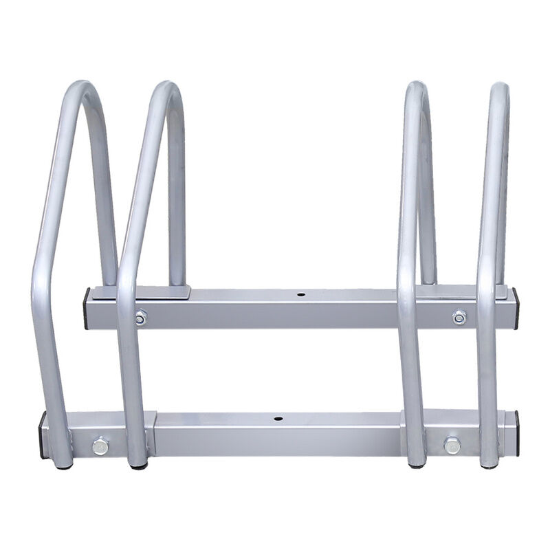 Râtelier familial en Acier galvanisé sol mur Rangement bicyclettes vtt, argenté 2 vélos - Argent