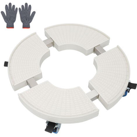 SWANEW Rullo per piante rotondo con ruote girevoli 360° pannello in antiscivolo Misura regolabile 38-52 cm Portata massima 300 kg bianco