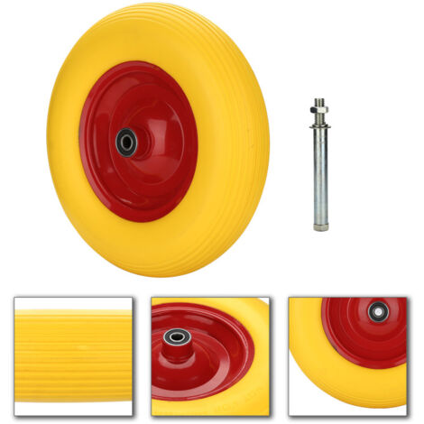 SWANEW Ruota per carrello manuale con asse Ruota pneumatica con asse Ruota di scorta Pneumatici 4.80/4.00-8 390 mm 4X