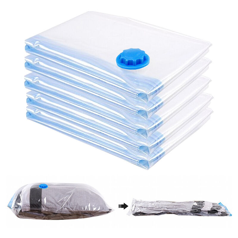 Swanew - Sacs de Rangement Sous Vide, Lot de 10 Housses de Rangement Sous Vide Manuelle pour Vêtements, Couettes, Literie 40x60cm