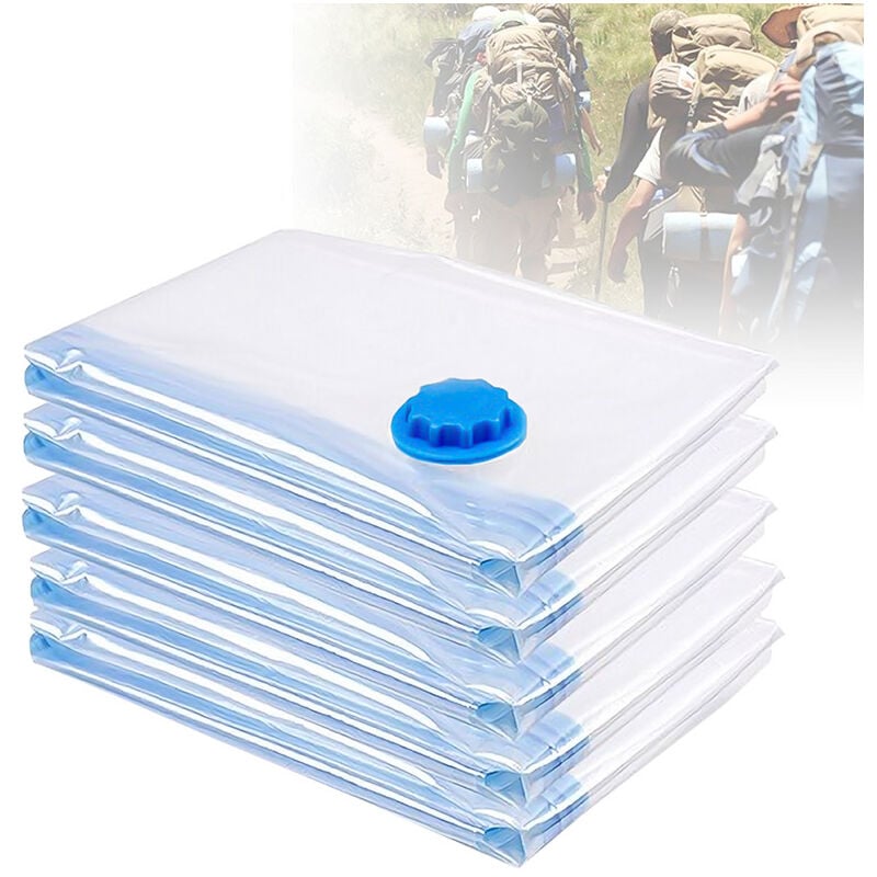 Swanew - Sac Housse de Rangement sous Vide avec Pompe, Lot de 10 Sacs de Rangement sous Vide 40x60cm - Couleur aléatoire - Bleu