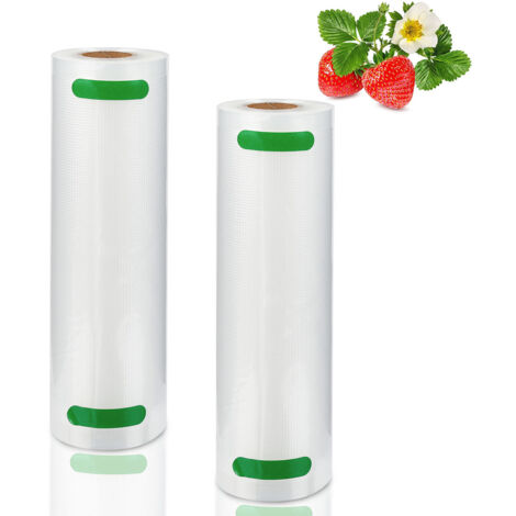 SWANEW Sacchetti Sottovuoto Alimentari 2 Rotoli. 20 X 600 CM Per Sottovuoto. Frigorifero. Rotoli Sottovuoto Riutilizzabili