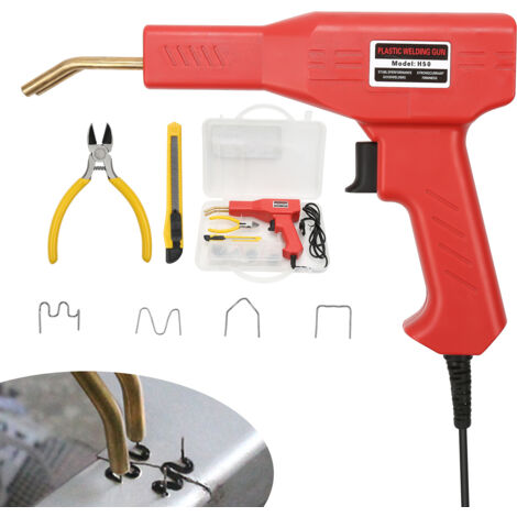 SWANEW Saldatrice di plastica auto,50W,pistola di saldatura di riparazione,200 morsetto paraurti auto