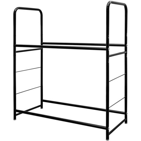 SWANEW Scaffale Portagomme Supporto per Pneumatici con Struttura in Scciaio a due Strati per 8 Pneumatici 107×46×117cm