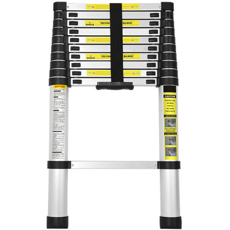 SWANEW Scala telescopica ad estensione fino a 150 kg Stabile scala a pioli in alluminio 3.2 m