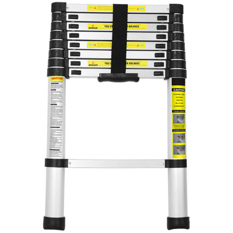SWANEW Scala telescopica fino a 150 kg Scala stabile in alluminio 2.6 m