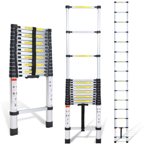 SWANEW Scala telescopica fino a 150 kg Stabile scaletta multifunzione in alluminio 3,2 m