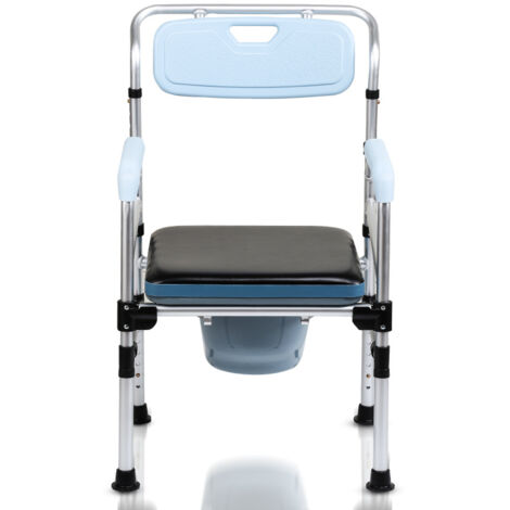SWANEW Sedia wc Sedia da toilette Sgabello e sedili da doccia Sedia stabile Aiuto per la toilette Sedia da notte Sedia a rotelle regolabile