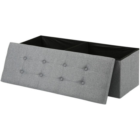 SWANEW Sedile abbigliamento sgabello torace sgabello sgabello panca accumulato pieghevole 110x38x38 cm grigio chiaro