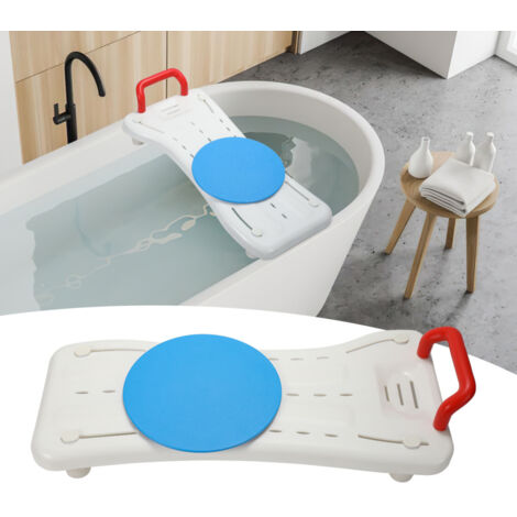 SWANEW Sedile da bagno  sedia da bagno regolabile bianco-rosso fino a 150Kg 75cm con piattaforma girevole