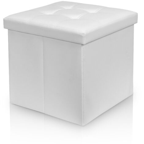 SWANEW Sedute sgabello pieghevole scatola di stoccaggio sedile sedile cubetti sedile cassetta 38x38 cm bianca