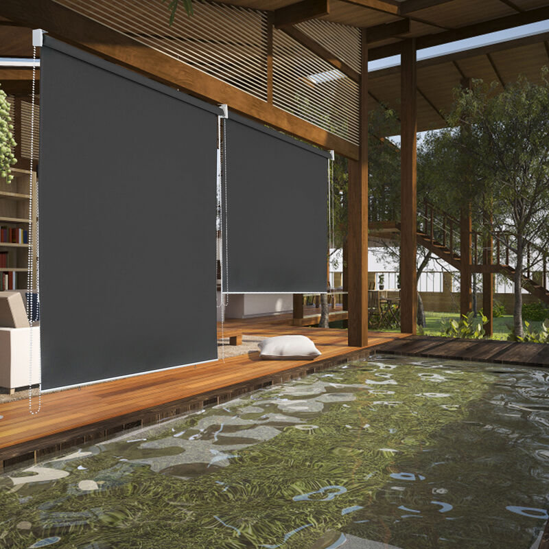 Store vertical 180 x 240 cm , store vertical résistant aux uv, protection contre le vent et brise-vue, anthracite - Swanew