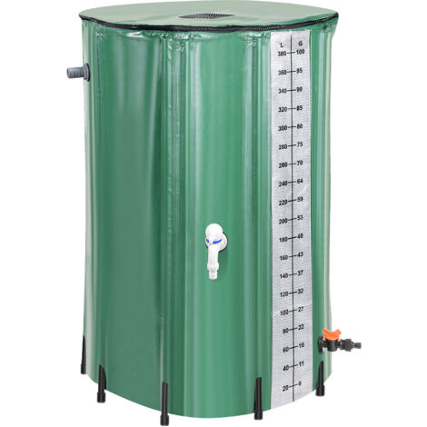SWANEW Serbatoio pieghevole per acqua piovana in PVC 380L. serbatoio per acqua piovana