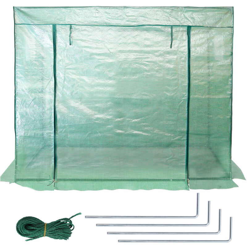 SWANEW Serre de jardin avec bâche polyéthylène 200x170x80cm serre 1,6 m²,2 fenêtres,imperméable,résistante à la Pluie et à la Neige,Vert