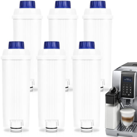 SWANEW Set da 6 Filtro Acqua Compatibile con Delonghi DLSC002. Addolcitore Filtro di Ricambio Compatibile con Delonghi ECAM. ESAM. ETAM