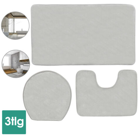 SWANEW Set da bagno in 3 parti set in microfibra slip a prova di lavaggio per lavaggio resistente al bagno resistente al bagno Matro per bagno Mappe del gabinetto 50 x 80 cm
