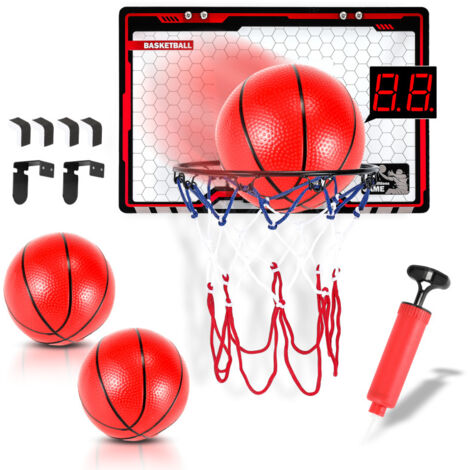 SWANEW Set da basket Canestro da Basket con 3 Palloni Tabellone da Parete Canestro Classico gioco