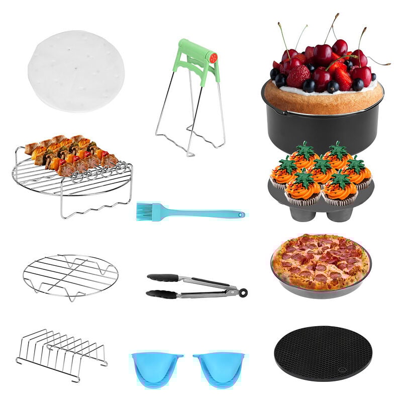 Swanew - Set d'accessoires pour friteuse à air chaud Friteuse à air chaud 12 pièces Moule à pâtisserie 7''