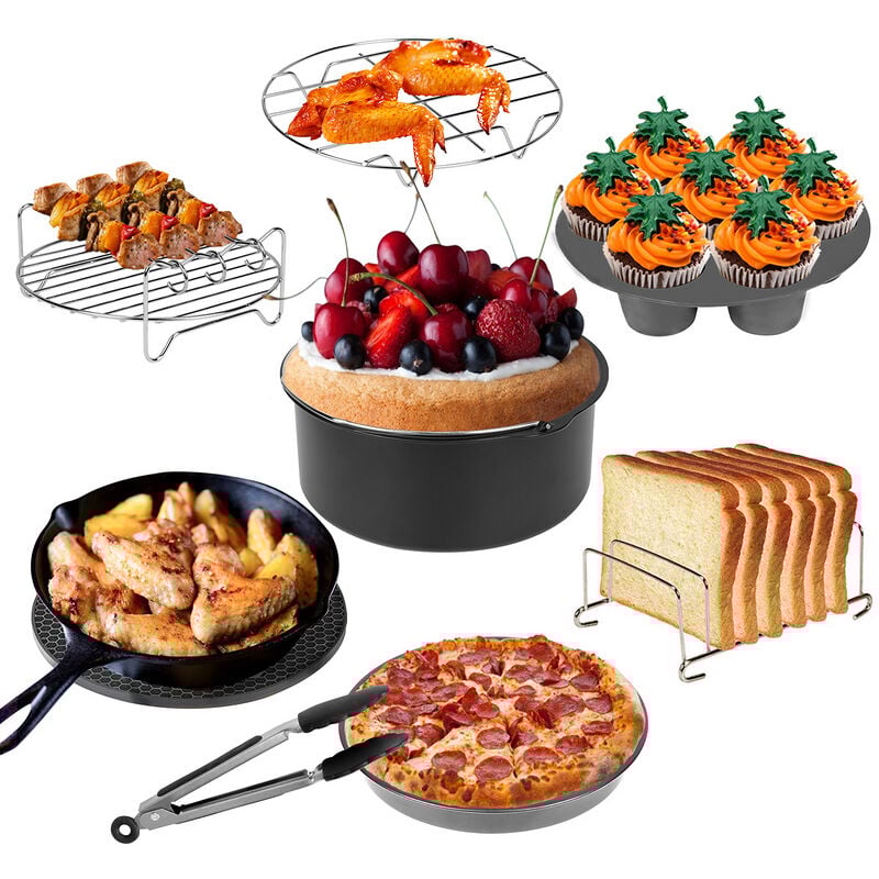 Swanew - Set d'accessoires pour friteuse à air chaud Friteuse à air chaud 12 pièces Moule à pâtisserie 8''