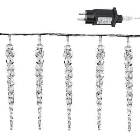 SWANEW Set di 2 LED Ghiaccioli Filamento luminoso LED 40 LED Ghiaccioli Illuminazione Natalizia Esterno IP44 Bianco Freddo
