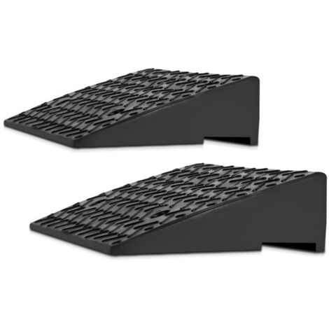 SWANEW Set di 2 rampe con cordolo in gomma 50 x 32 x 11 cm Rampa di accesso portatile antiscivolo